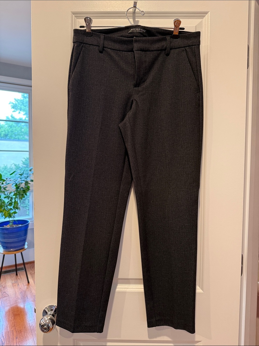 Liverpool Charcoal Dress Pants - Tailored Straight Leg